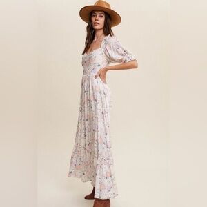 Shop Worth Collective Floral Ruffle Maxi Dress